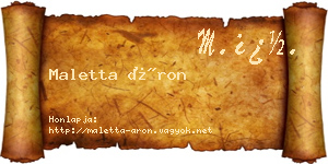 Maletta Áron névjegykártya