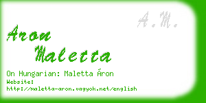 aron maletta business card